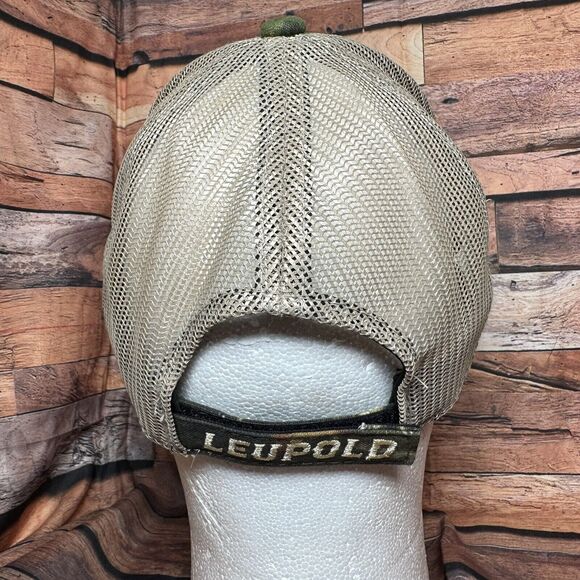Leupold Optics Hat Cap Scope Logo Camouflage Adjustable H & L Strapback Signed - Picture 3 of 10